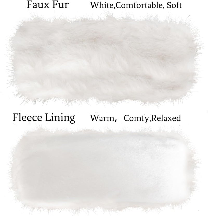 Gvhntk Faux Fur Headband for Women with Elastic Fuzzy Fur Hat Winter Earwarmer Earmuff Furry Headwrap for Cold Weather Ski - Image 4